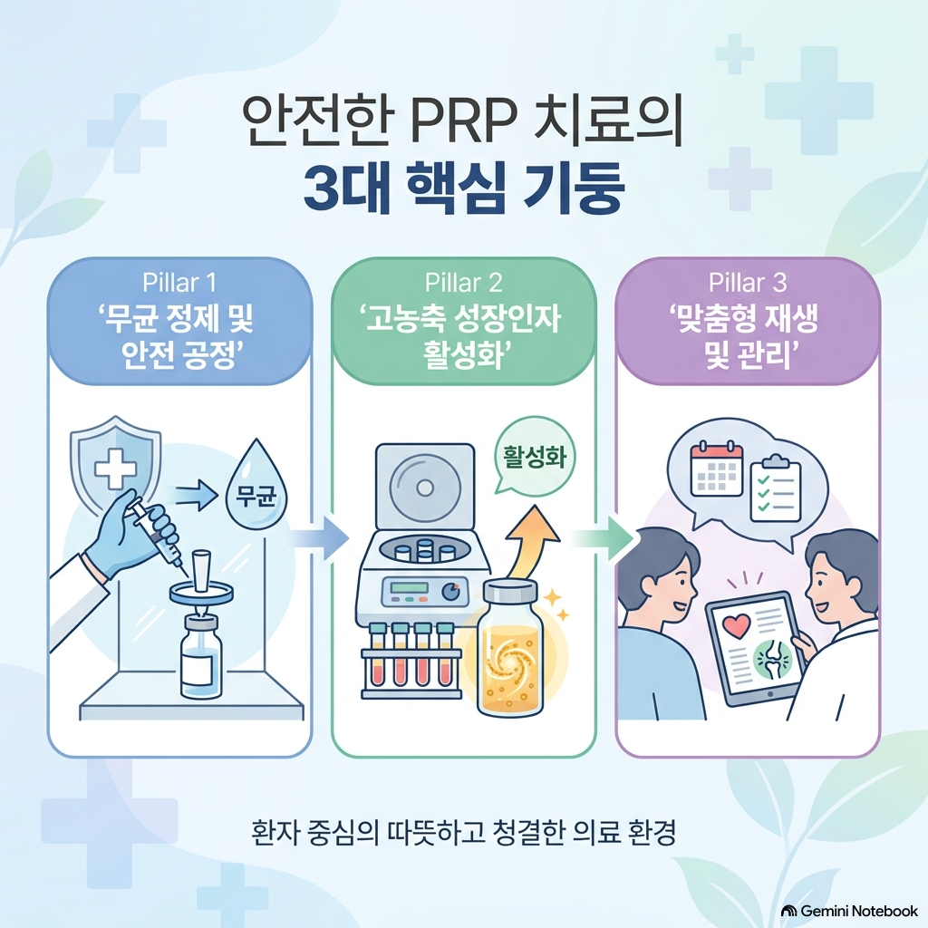 [그림 2] PRP 치료 후 건강한 회복을 위한 3가지 핵심 기둥